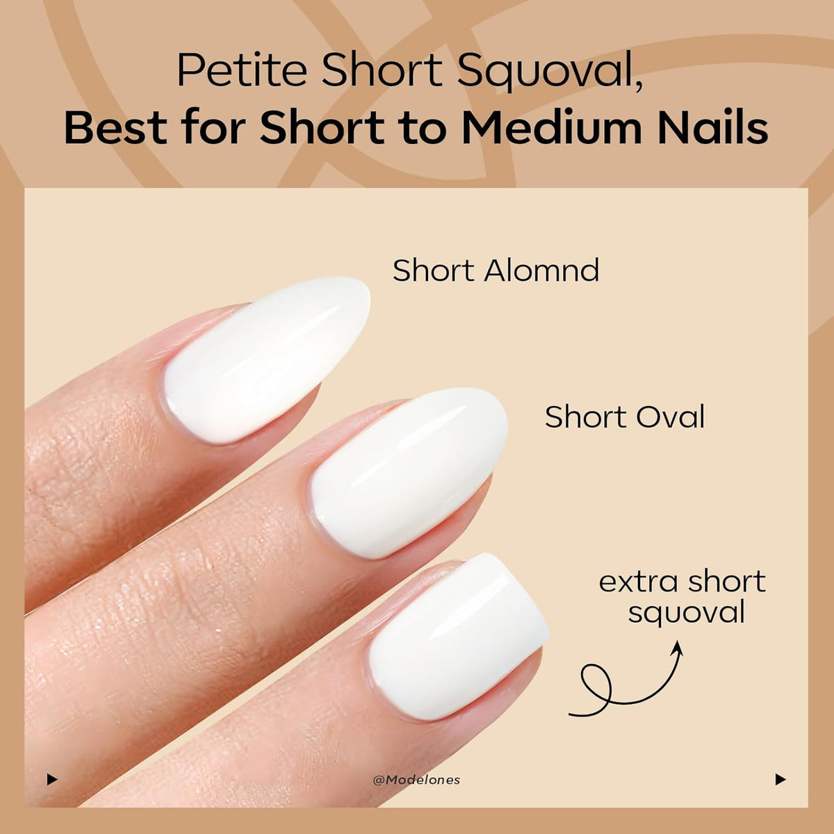 Extra Short Press on Nails, Milky White Squoval Fake Nails