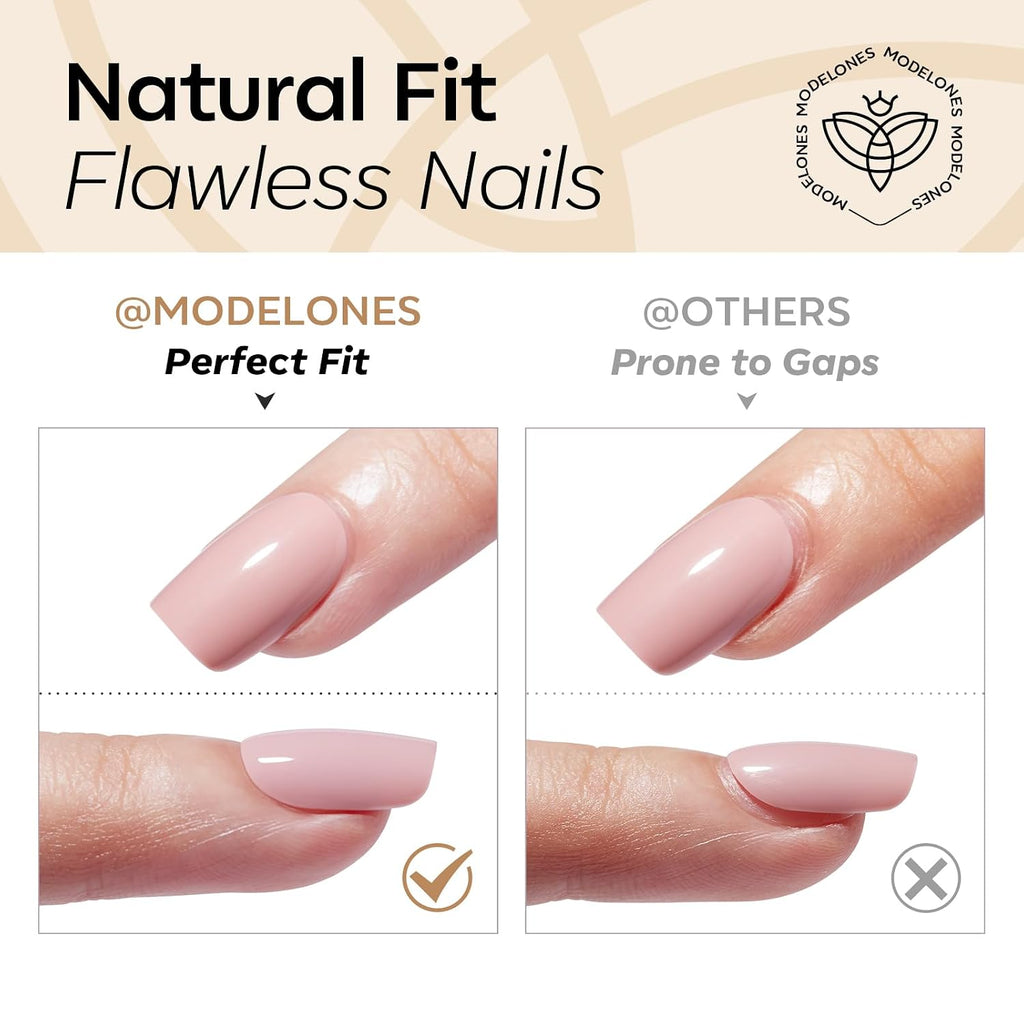Extra Short Press on Nails, Milky White Squoval Fake Nails