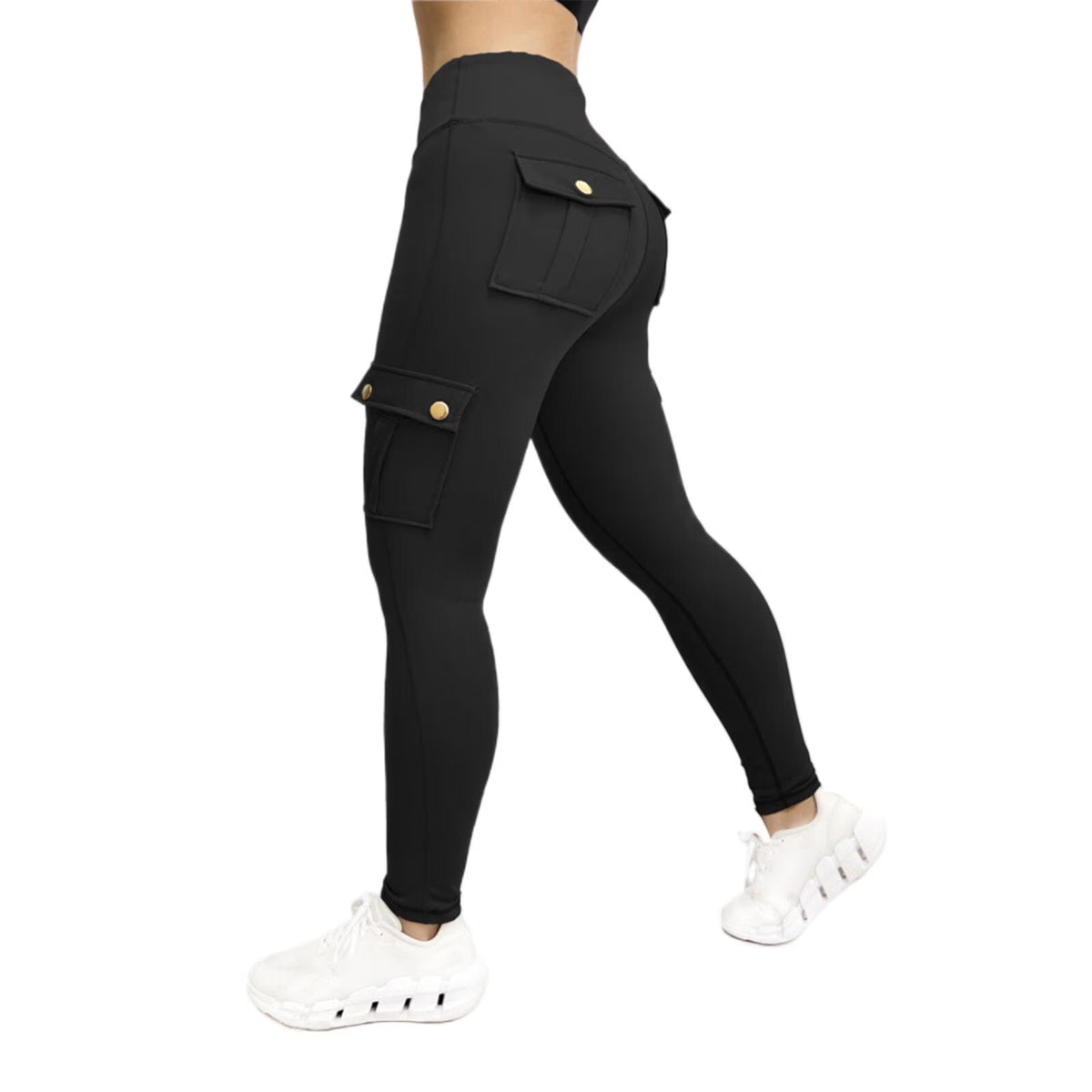 Womens High Waisted Workout Yoga Pants Seamless Butt Lifting Leggings Compression Tummy Control Stretchy Jogger Tights with Pockets