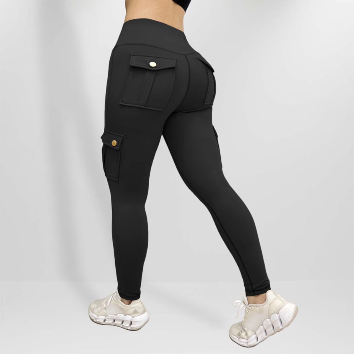 Womens High Waisted Workout Yoga Pants Seamless Butt Lifting Leggings Compression Tummy Control Stretchy Jogger Tights with Pockets