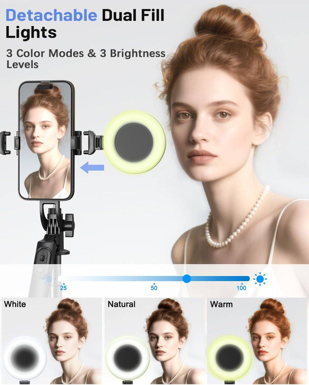Vlogging Kit for Iphone/Android, 71" Selfie Stick Tripod for Iphone with Fill Light, Wireless Mic & Remote, Adjustable Aluminum Phone Tripod for Tiktok/Youtube Content Creator Essentials Starter Kit‌