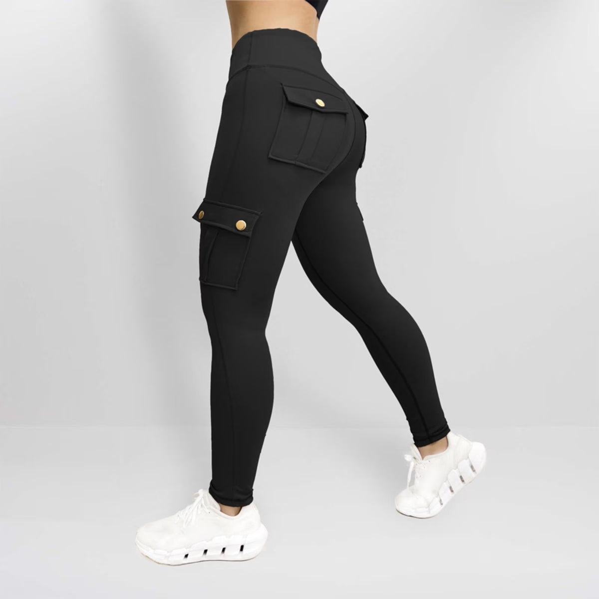 Womens High Waisted Workout Yoga Pants Seamless Butt Lifting Leggings Compression Tummy Control Stretchy Jogger Tights with Pockets