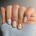 Extra Short Press on Nails, Milky White Squoval Fake Nails