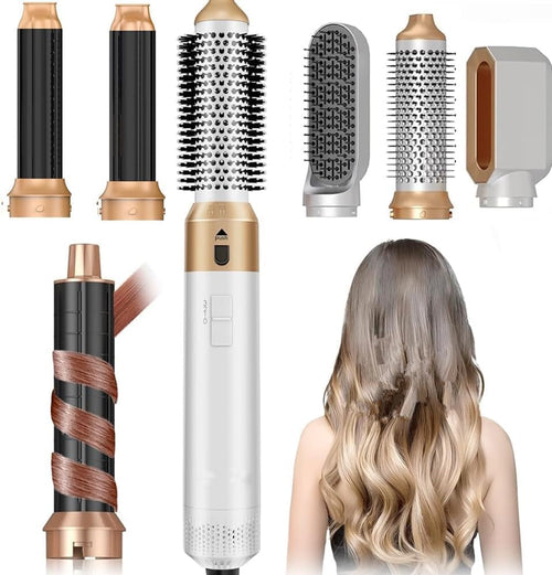 Hair Dryer Brush 5 in 1, Negative Ion Blow Dryer Brush Set- 110,000 RPM High -Speed Hot Air Brush Air Styler Curling Wrap Air Curler,Curling Iron Hair Styling Tools for Straight Curl Drying Smoothing