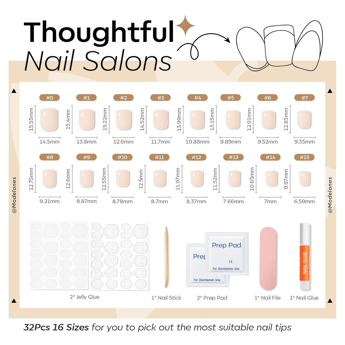 Extra Short Press on Nails, Milky White Squoval Fake Nails